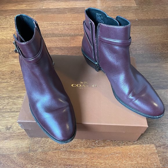 Coach Burgundy Booties - Great Condition! - Picture 1 of 9